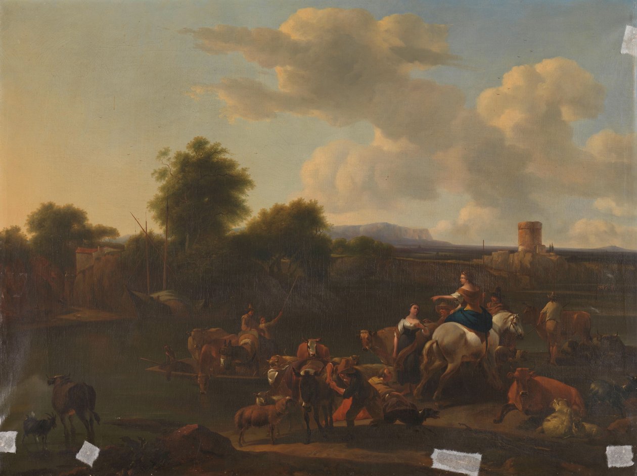 Die Viehfähre von Nicolaes Pietersz. (after) Berchem