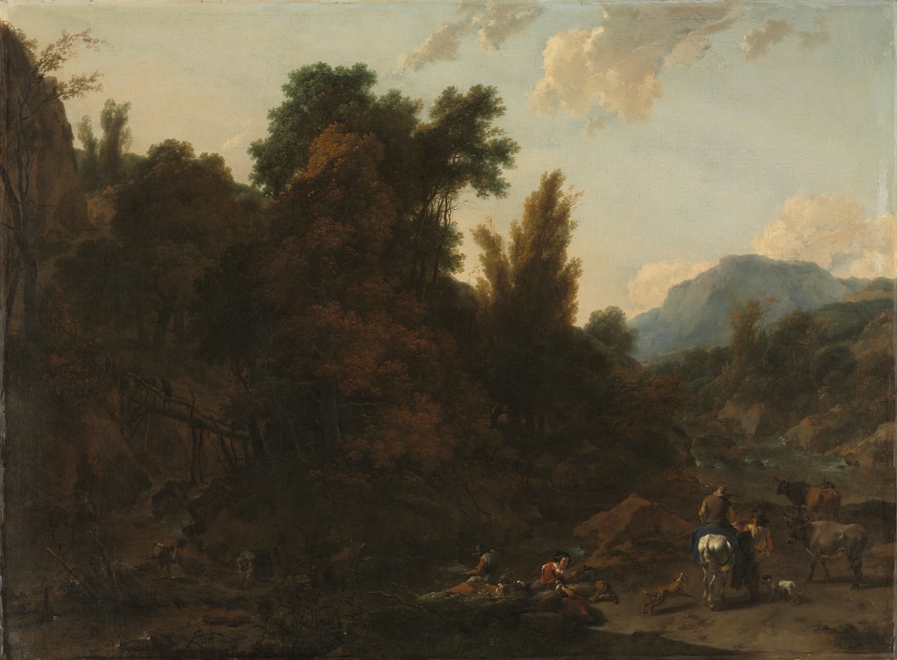 Binsenpflücker von Nicolaes Pietersz. Berchem