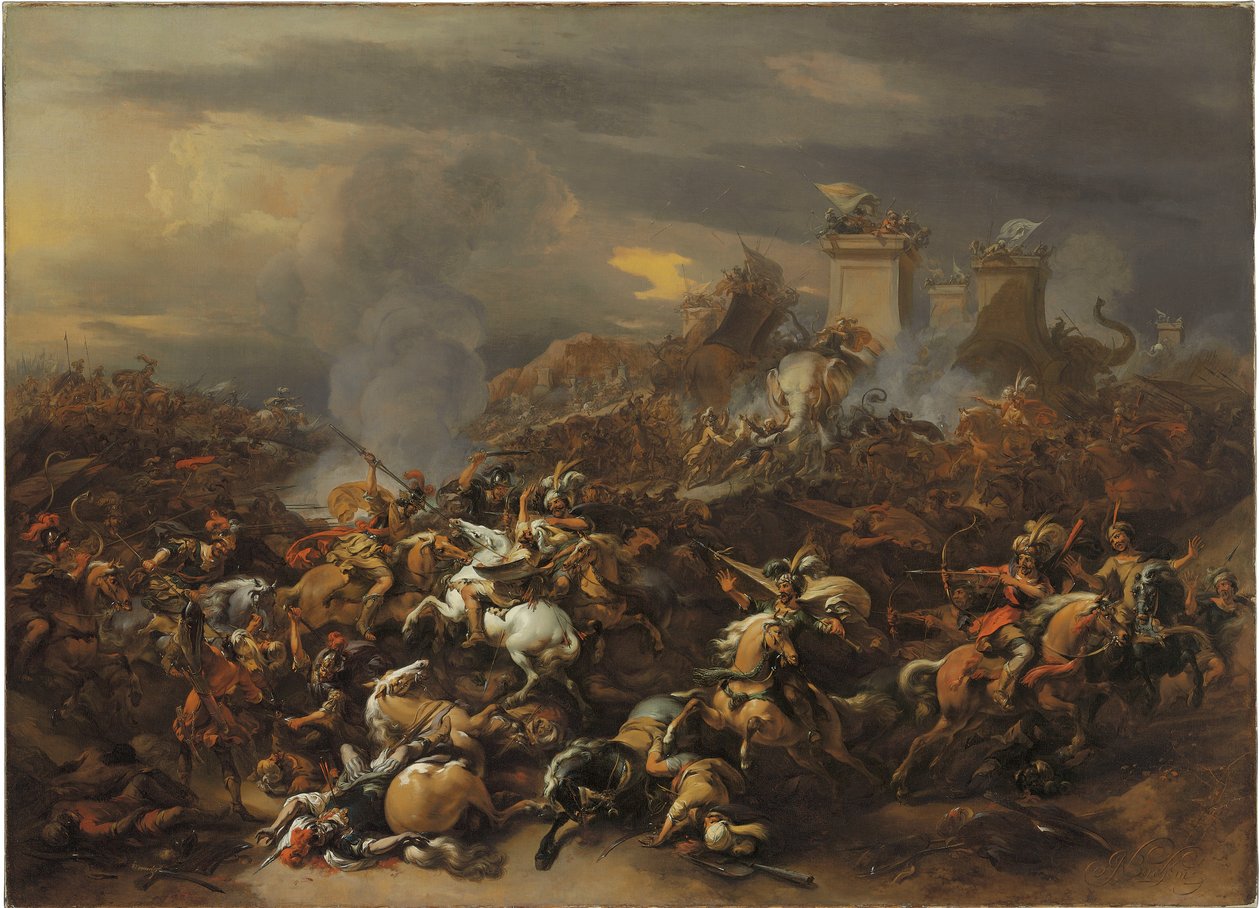 Die Schlacht zwischen Alexander und Porus von Nicolaes Pietersz. Berchem