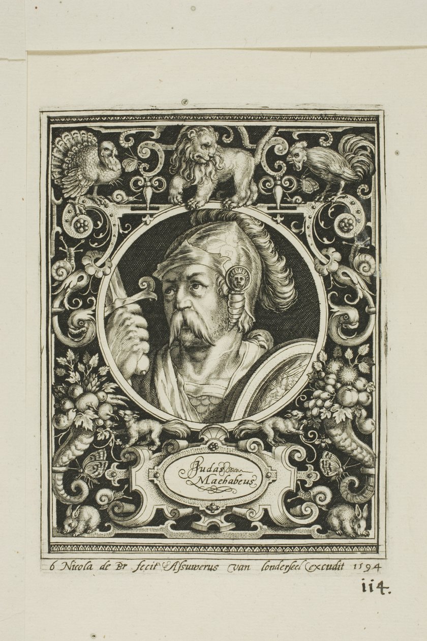 Judas Makkabäus, Platte sechs aus Die Neun Guten Helden von Nicolaes de Bruyn