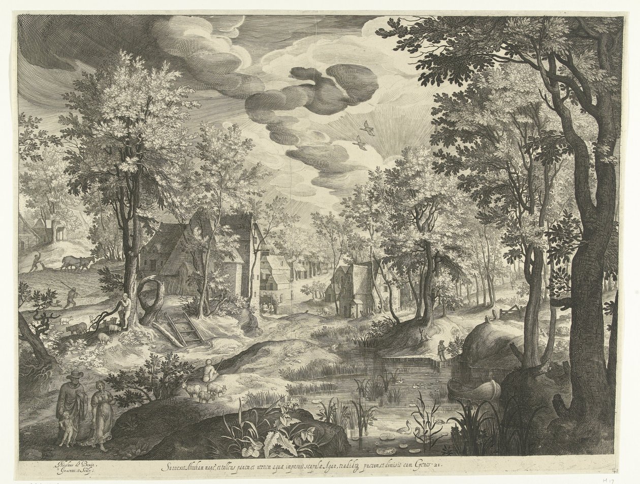 Landschaft mit Hagar und Ismael von Nicolaes de Bruyn