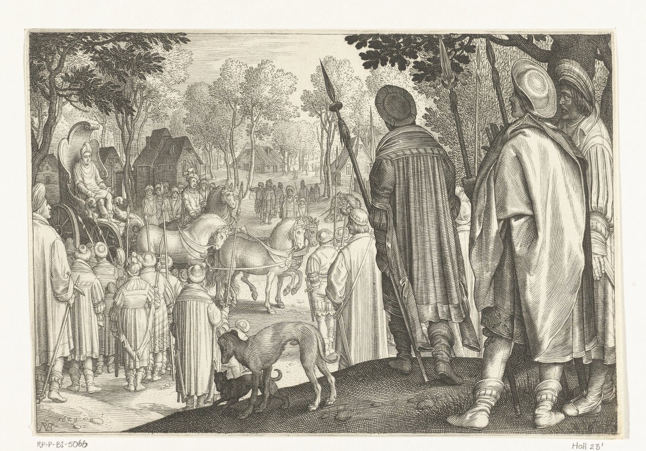 Triumphzug von Josef im Triumphwagen des Pharao (Serie: Geschichte von Josef) von Nicolaes de Bruyn