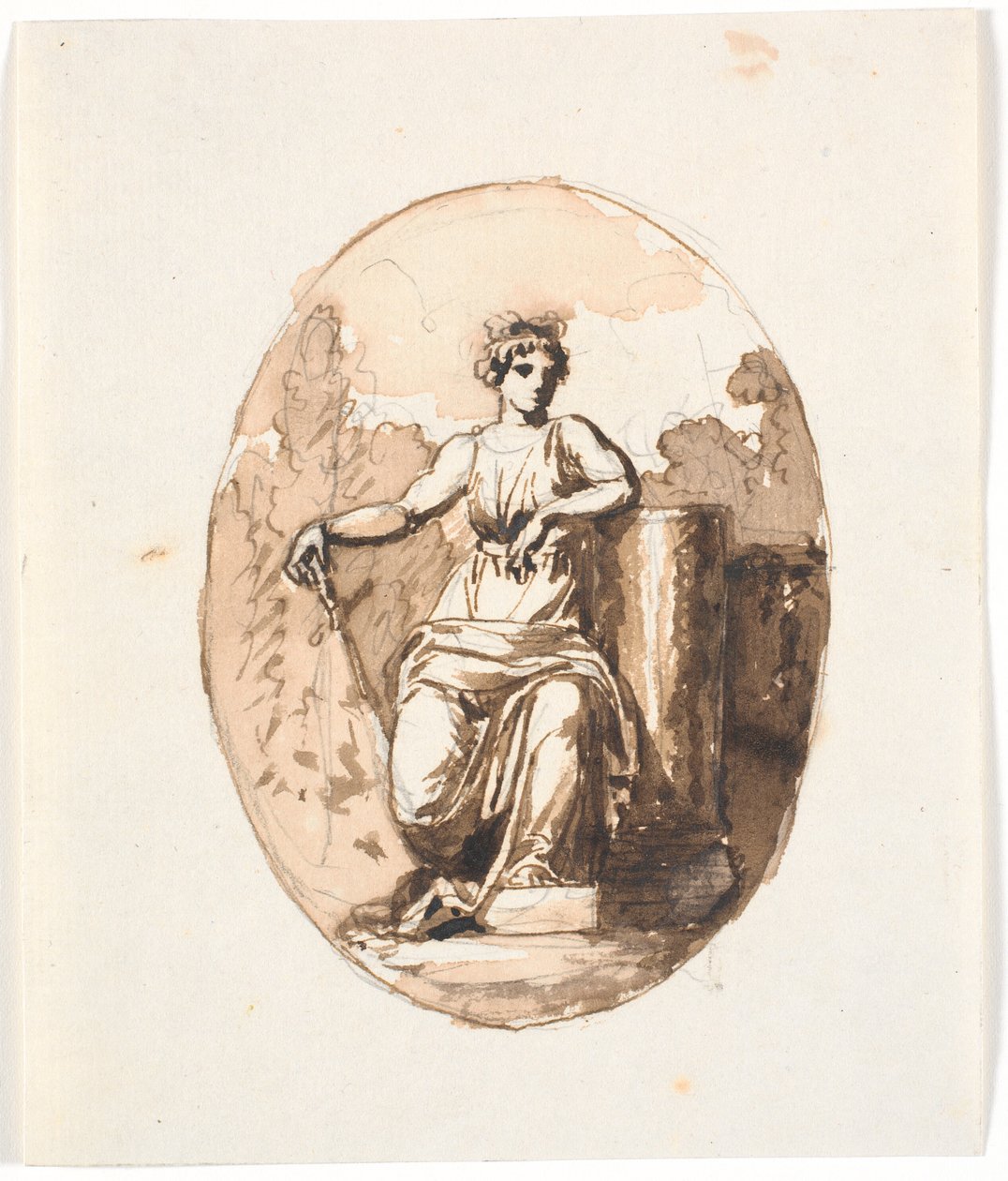 Sitzende Frauenfigur, Allegorie auf Stärke oder Beständigkeit von Nicolai Abildgaard