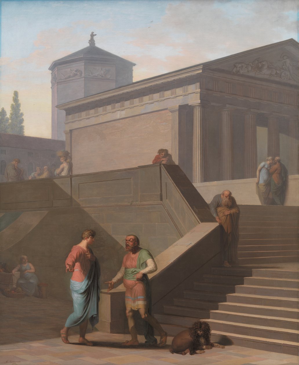 Pamphilius und sein Diener Davus. Aus Terence