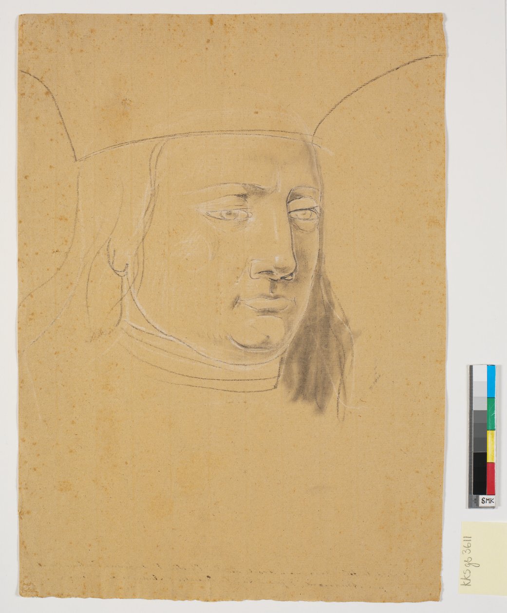 Studie des Kopfes von Christian I auf Christian I erhebt Holstein zum Herzogtum von Nicolai Abildgaard