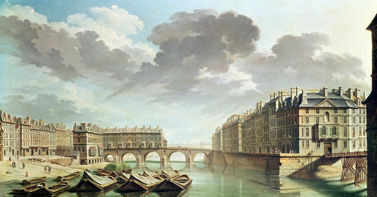 Die Ile Saint-Louis und die Pont Marie im Jahr 1757 von Nicolas Raguenet