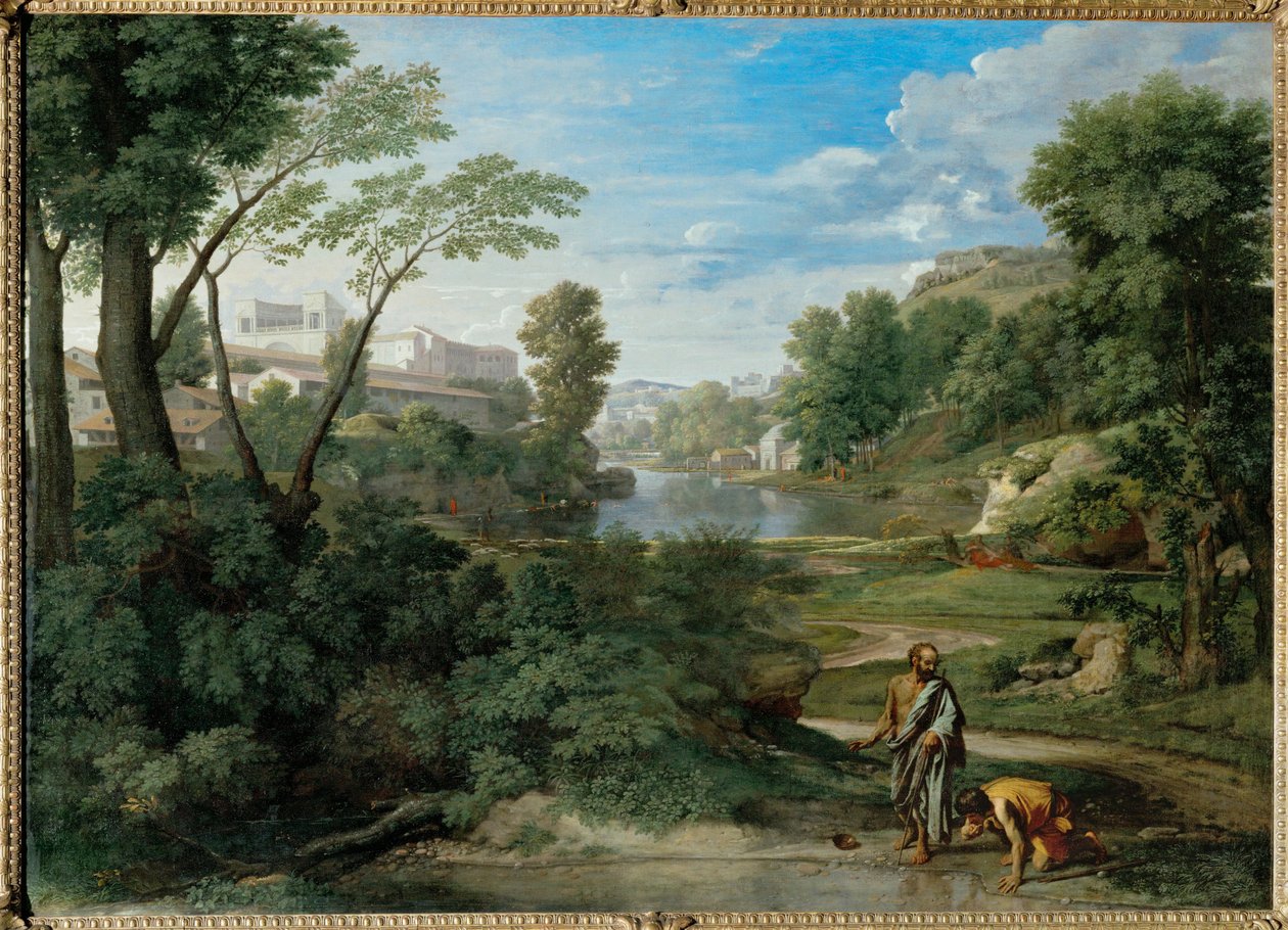 Landschaft mit Diogenes von Nicolas (attr.to) Poussin