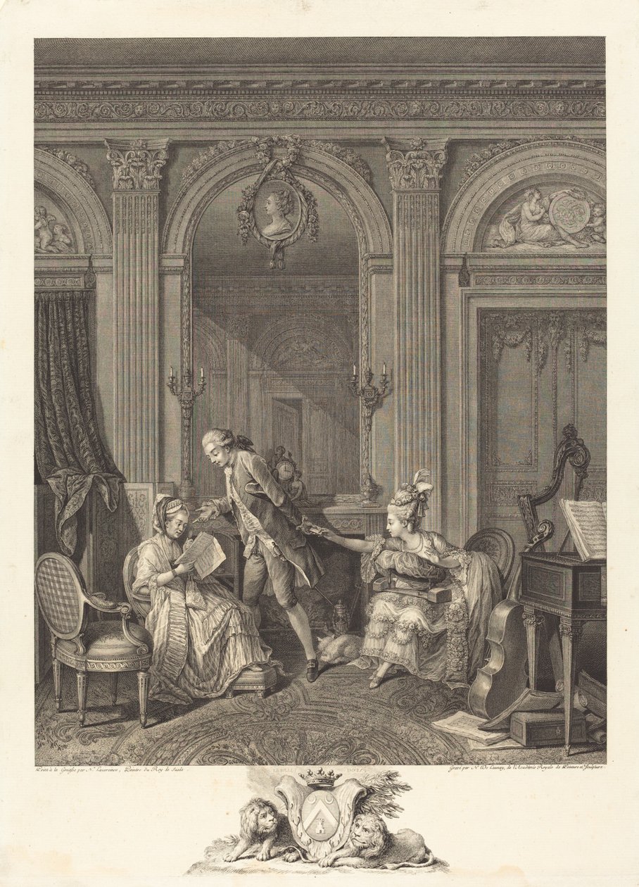 Der Liebesbrief von Nicolas Delaunay after Nicolas Lavreince
