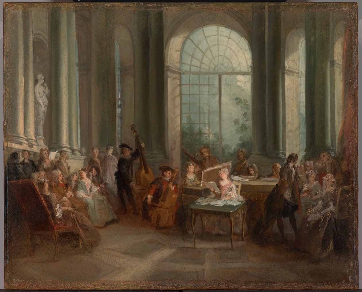 Konzert im ovalen Salon des Schlosses von Pierre Crozat in Montmorency von Nicolas Lancret