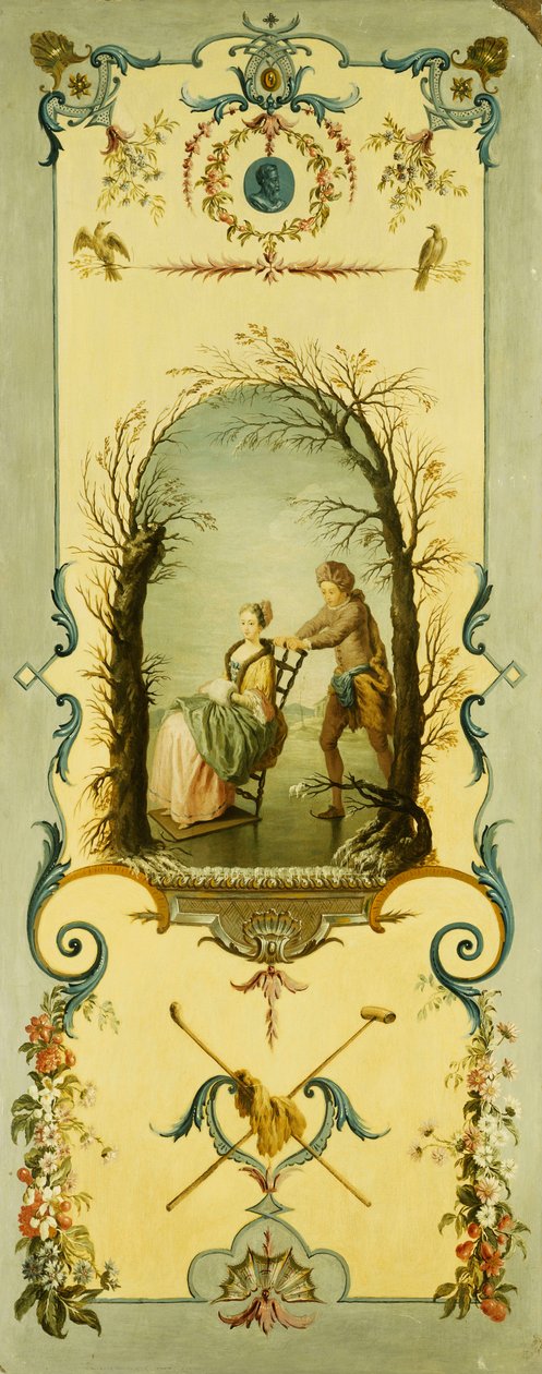Drei dekorative Paneele mit Allegorien von Winter, Sommer und Herbst von Nicolas Lancret