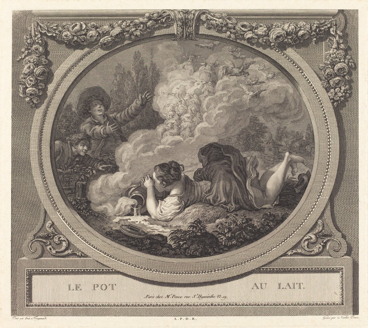 Der Milchtopf von Nicolas Ponce after Jean Honoré Fragonard