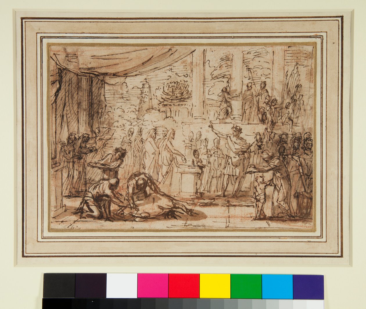 Antikes Opfer in einem Tempel von Nicolas Poussin
