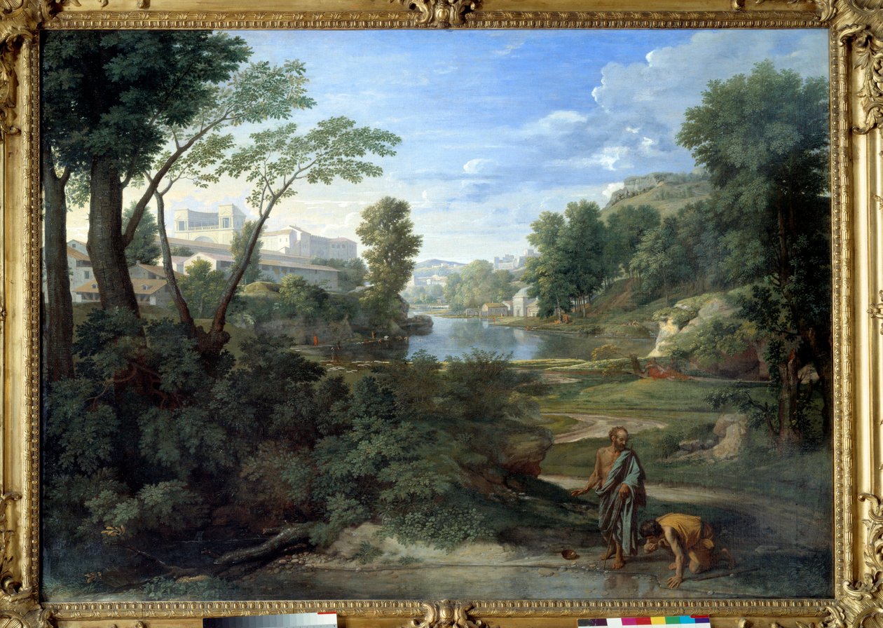 Diogenes wirft sein Übel weg von Nicolas Poussin