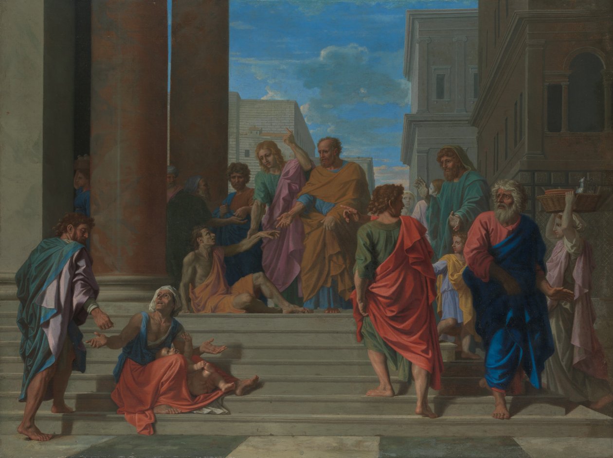 Heilige Peter und Johannes heilen den Lahmen, 1655 von Nicolas Poussin