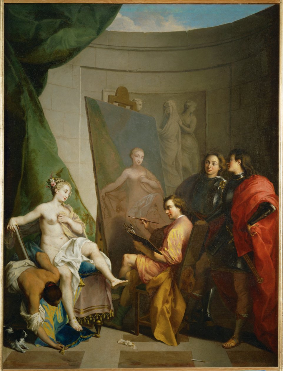Apelles malt Campaspe, die Geliebte Alexanders des Großen, auch Indiskrete Liebe genannt von Nicolas Vleughels
