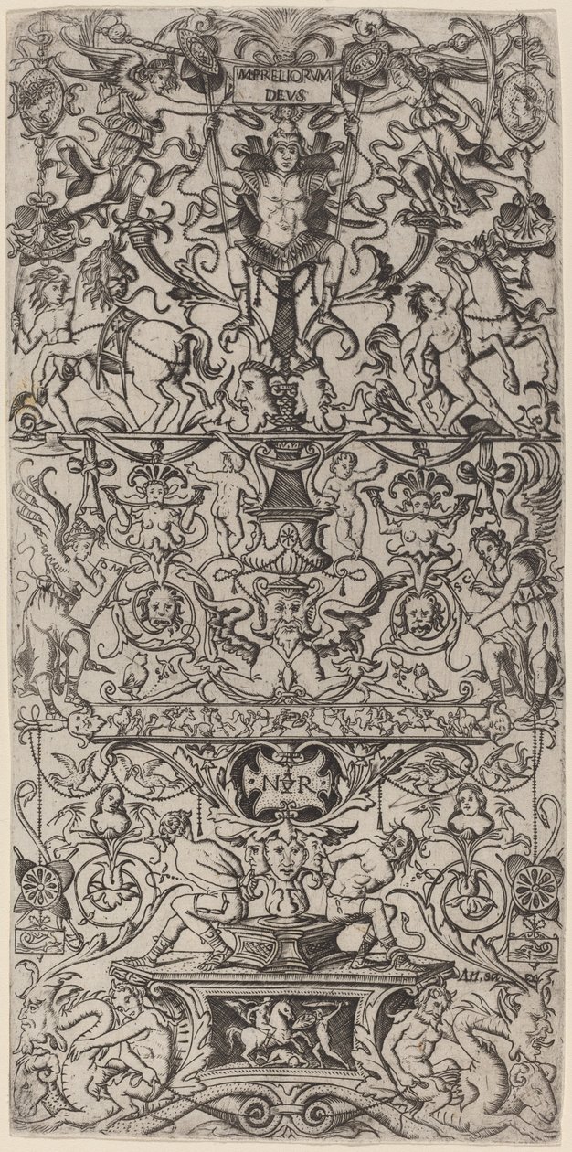 Ornamenttafel: Mars, Gott der Schlachten von Nicoletto da Modena