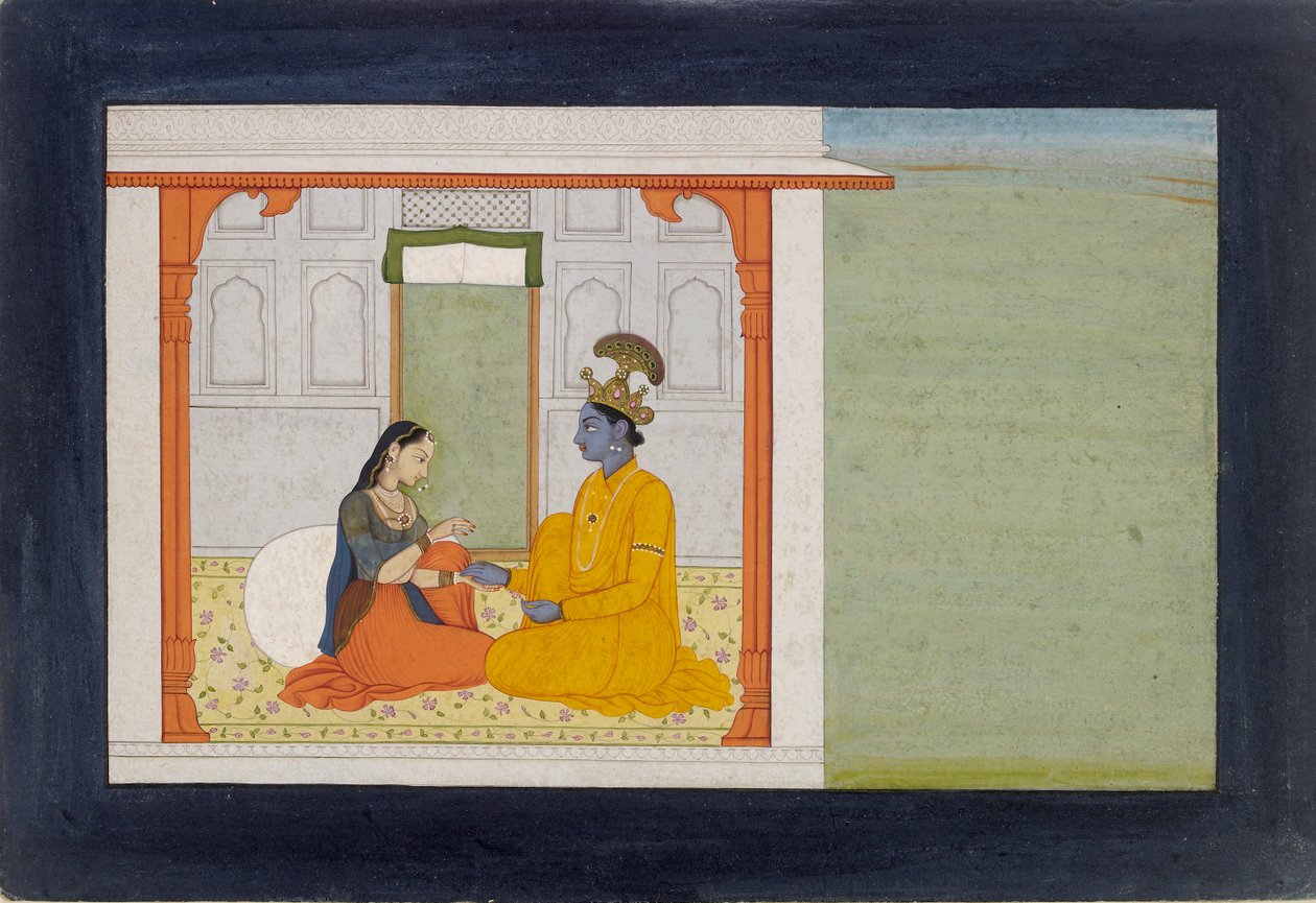 Die Nayika kommentiert den neuen Ring ihres Liebhabers, 1780-1785 von Nikka