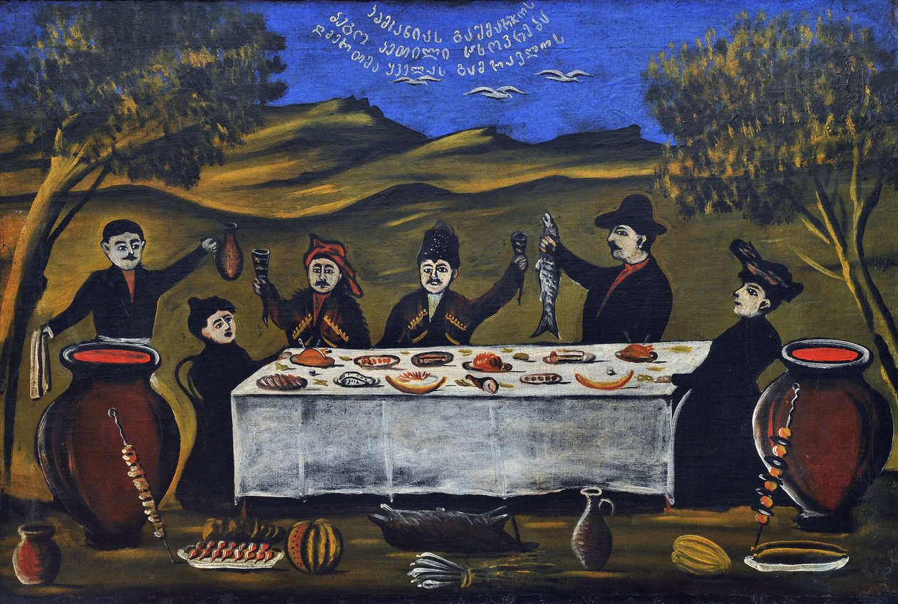 Familienpicknick von Niko Pirosmani