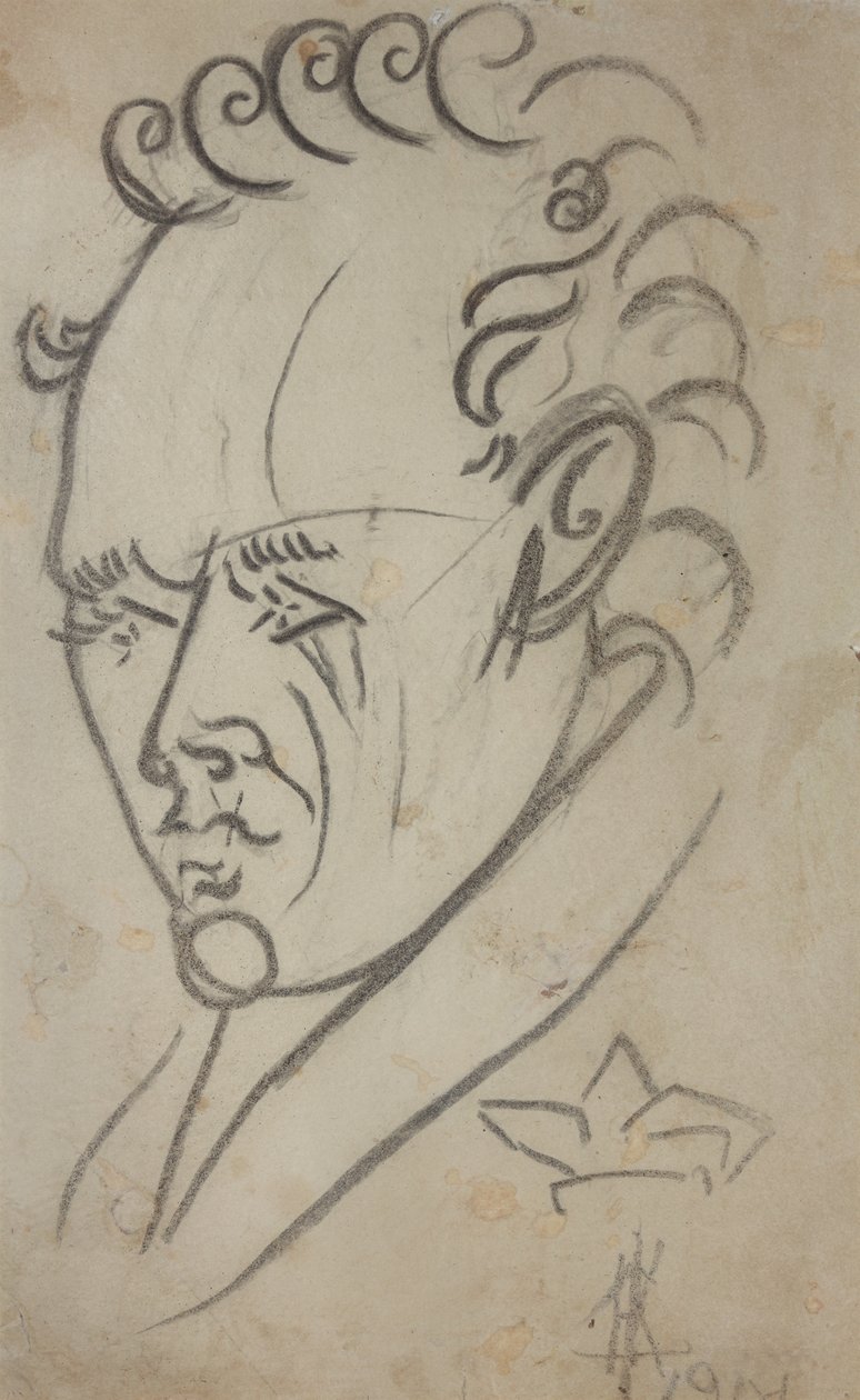 Porträt des Dichters Vasili Kamensky von Nikolai Ivanovich Kulbin