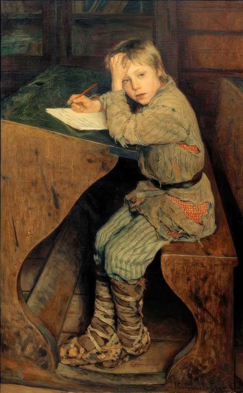 Sonntags in einer Dorfschule von Nikolai P. Bogdanow Bjelski