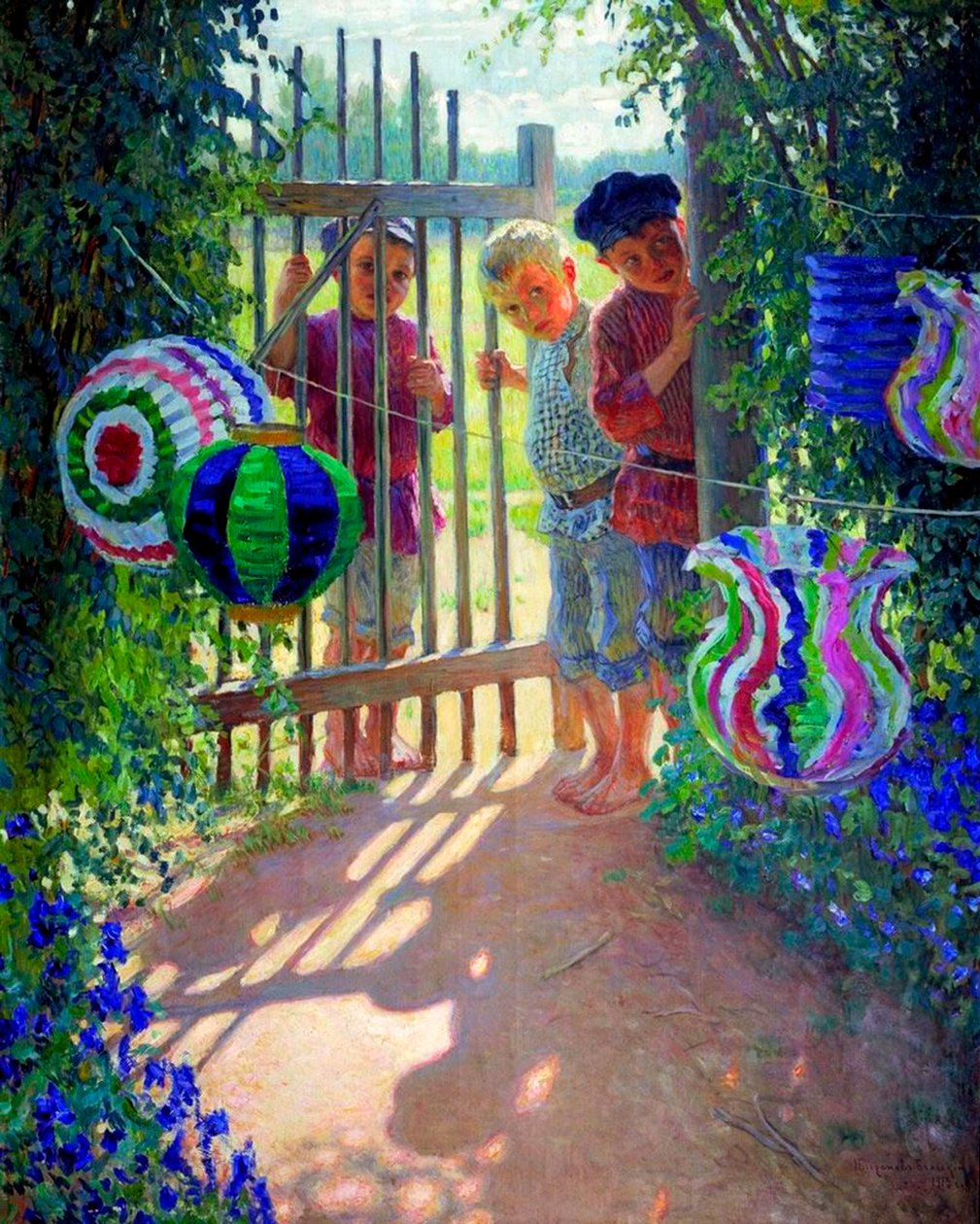 Die Besucher, 1913 von Nikolai Petrovich Bogdanov Belsky