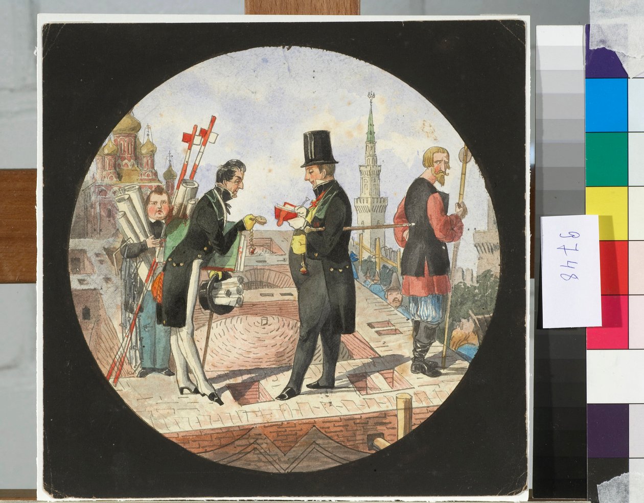 Der Baron Lev von Bode und der Architekt Nikolay Chichagov auf der Baustelle des Großen Kremlpalastes in Moskau von Nikolay Benois