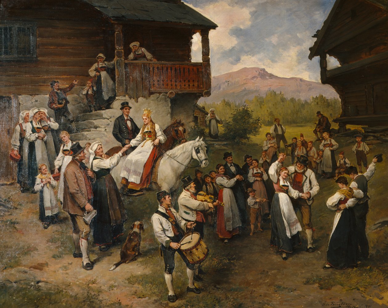 Bauernhochzeit in Eidsfjord von Nils Bergslien