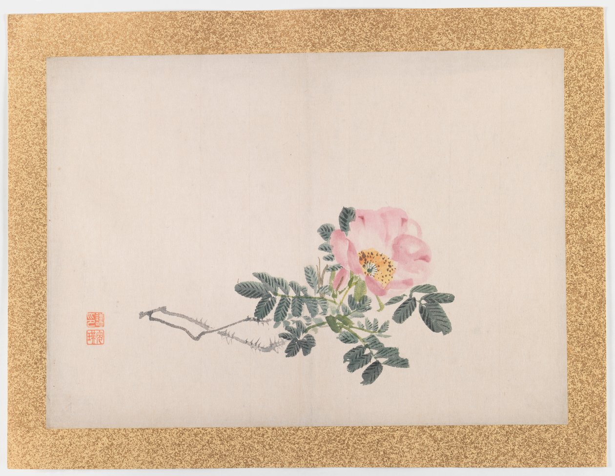 Ohne Titel (Rosa Rose), 1855 von Nishiyama Hoen