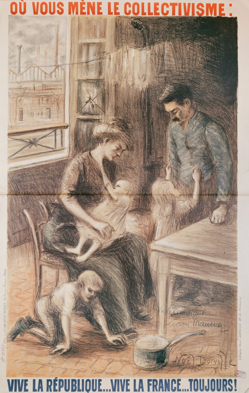 Ein Fabrikarbeiterhaus, Wahlplakat, 1909 von Noel Dorville