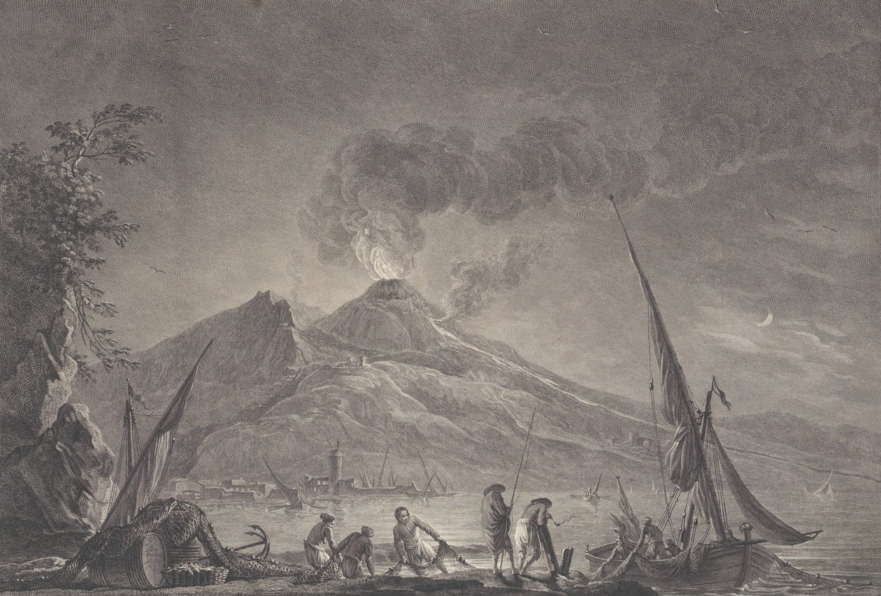 Ansicht des Vesuvs, wie er 1757 war, 1762 von Noël Le Mire