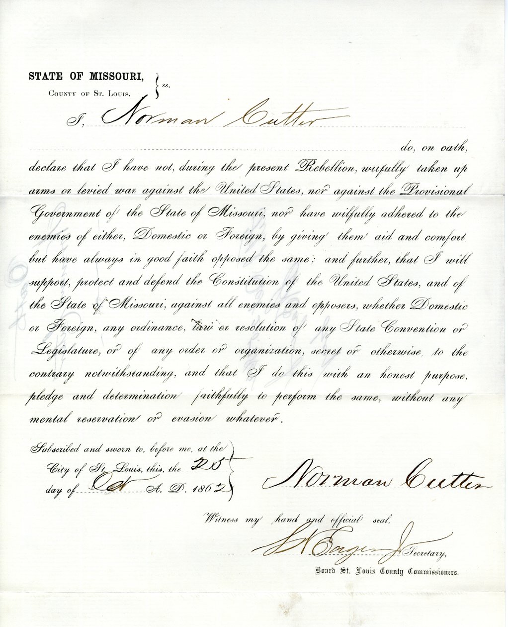 Loyalitätseid von Norman Cutter aus Missouri, County of St. Louis von Norman Cutter