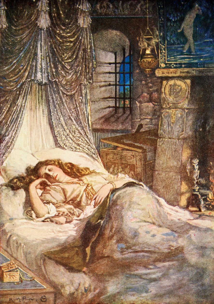Imogens Schlafgemach, Cymbeline, Akt II Szene 2, Illustration aus 