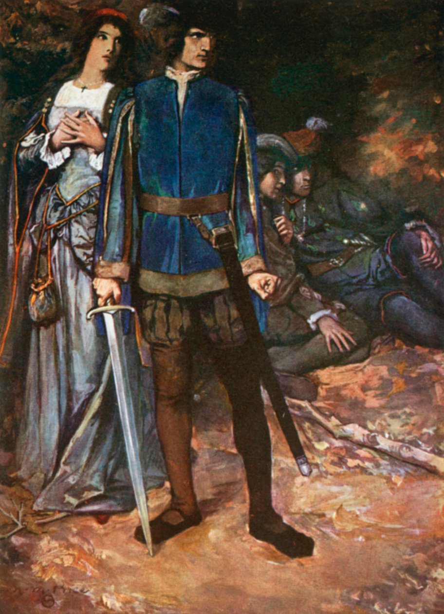 Valentine, "Ich wage es, nur auf meine Liebe zu atmen". Zwei Herren aus Verona – Akt V, Szene 4 von Norman Mills (after) Price