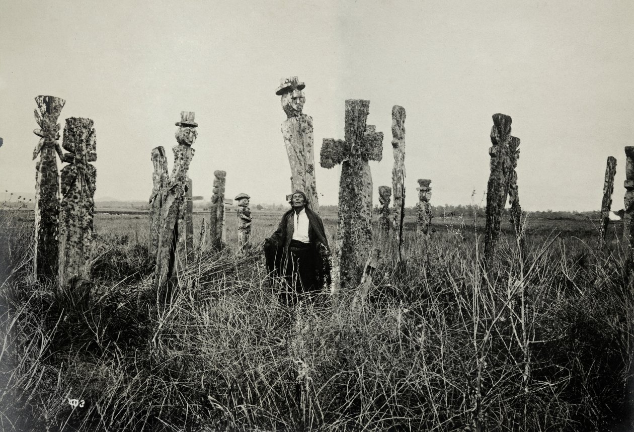 Gebet auf dem Friedhof, Araucano, Chile von Oder W. Heffer