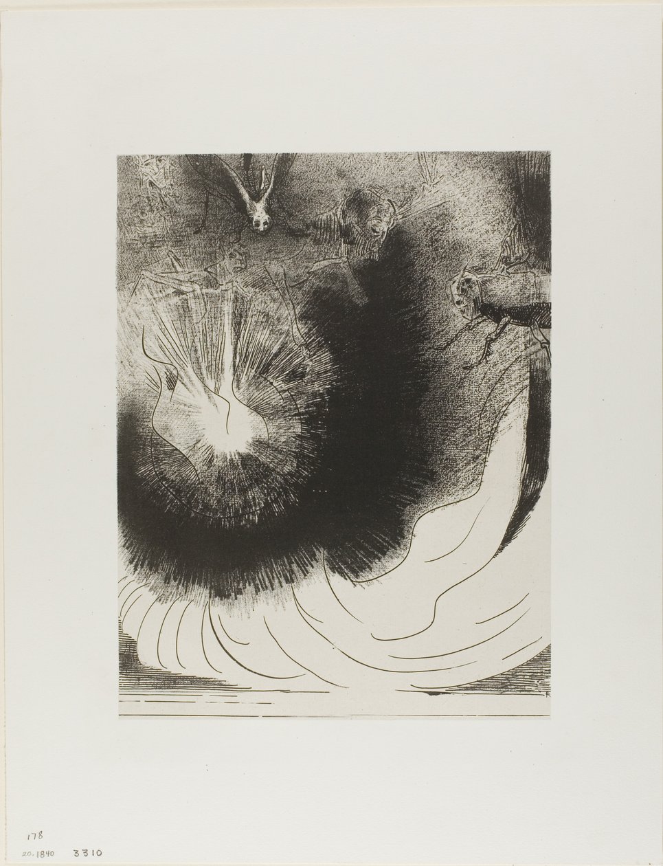 Und es fiel ein großer Stern vom Himmel, brennend wie eine Lampe, Platte 5 von 12 von Odilon Redon