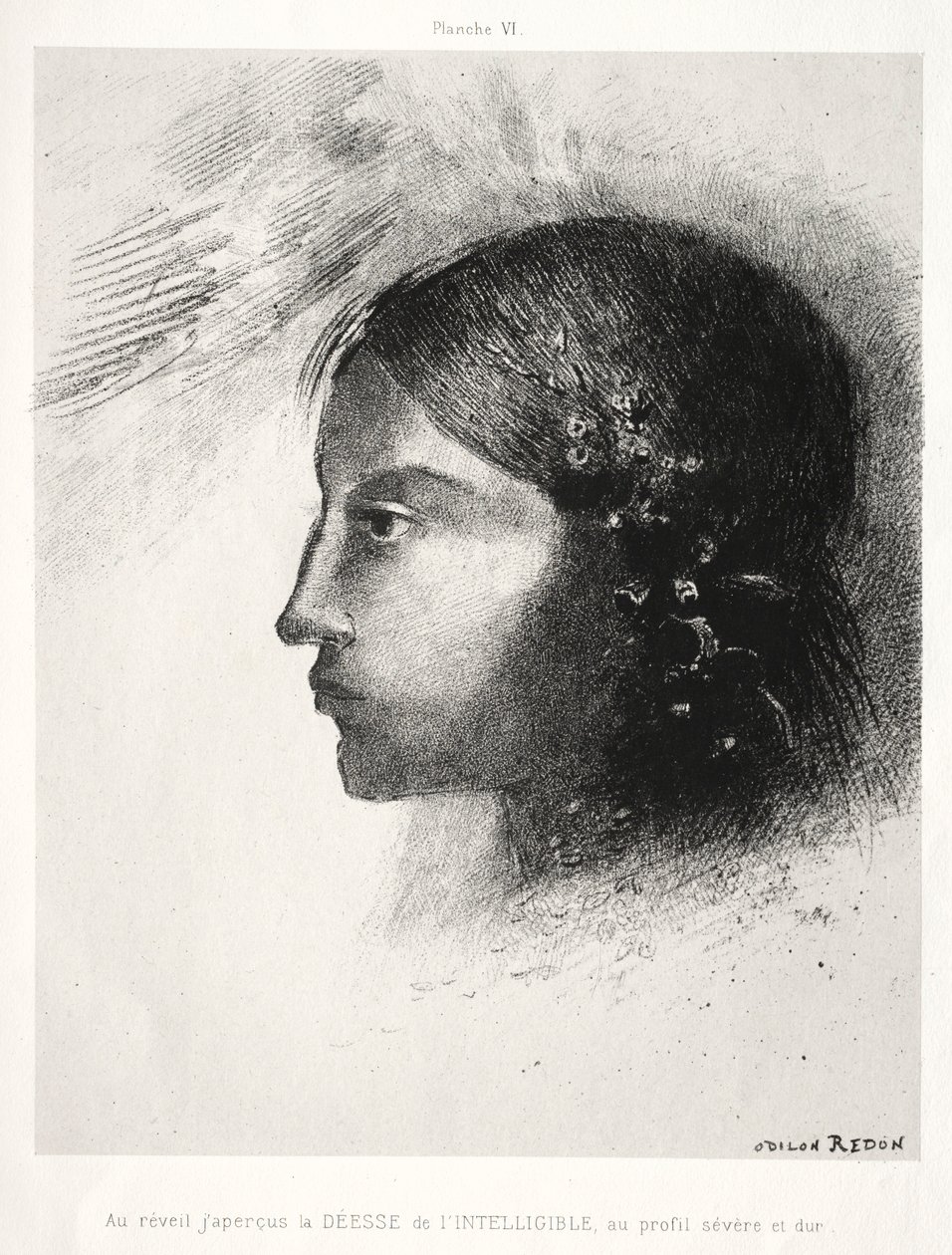 Hommage an Goya: Beim Erwachen sah ich die Göttin des Intelligiblen, 1885 von Odilon Redon