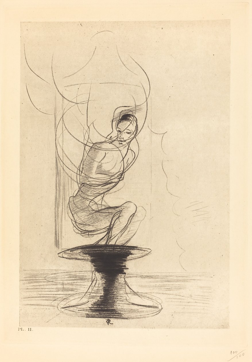Manchmal findet man eine alte erinnernde Flasche, aus der eine zurückkehrende Seele in vollem Leben hervorgeht von Odilon Redon