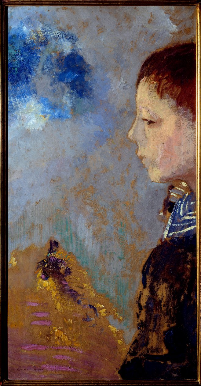 Porträt von Ari Redon (1889-1972) auf dem Marinepass (Sohn des Künstlers) von Odilon Redon