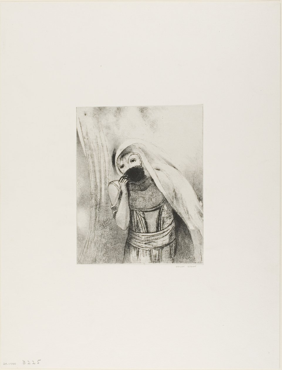 Sie zieht einen Schwamm aus ihrem Busen, vollkommen schwarz, und bedeckt ihn mit Küssen, Platte 8 von 24 von Odilon Redon