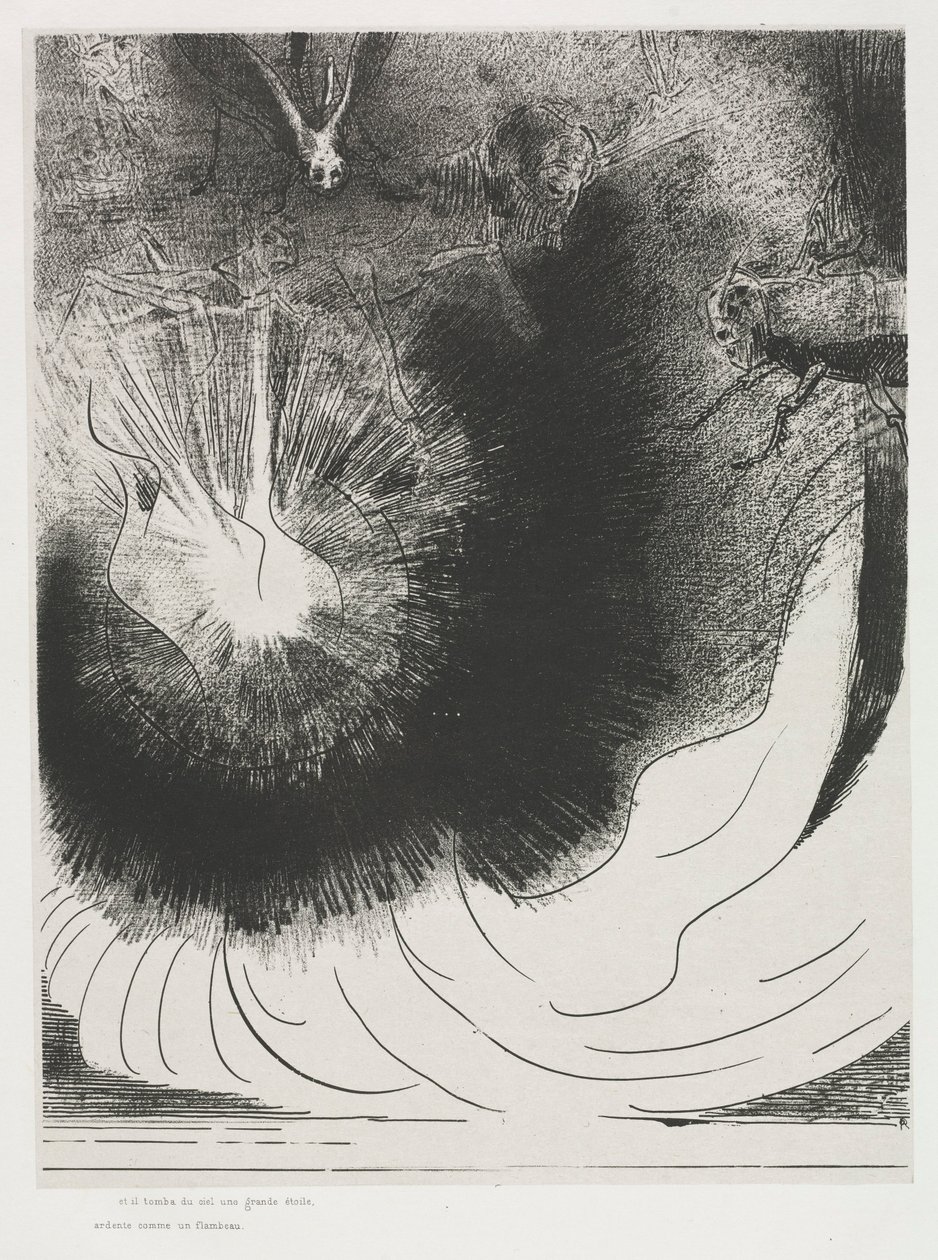 Die Apokalypse des Heiligen Johannes: Und es fiel ein großer Stern vom Himmel, brennend..., 1899 von Odilon Redon