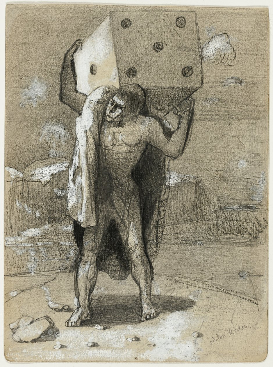Der Würfel, auch genannt das Gewicht der Leidenschaften von Odilon Redon