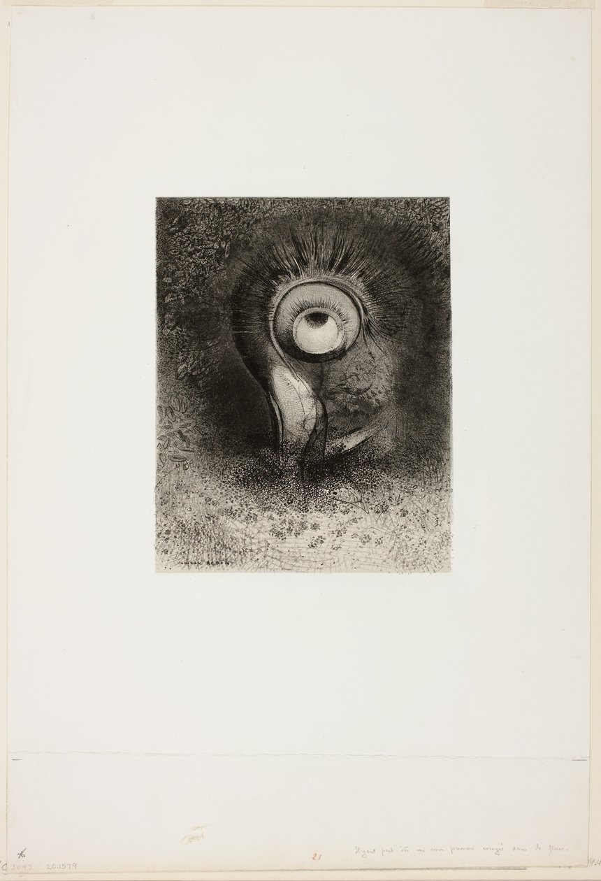 Es gab vielleicht eine erste Vision in der Blume, Tafel 2 von 8 aus "Les Origines" von Odilon Redon
