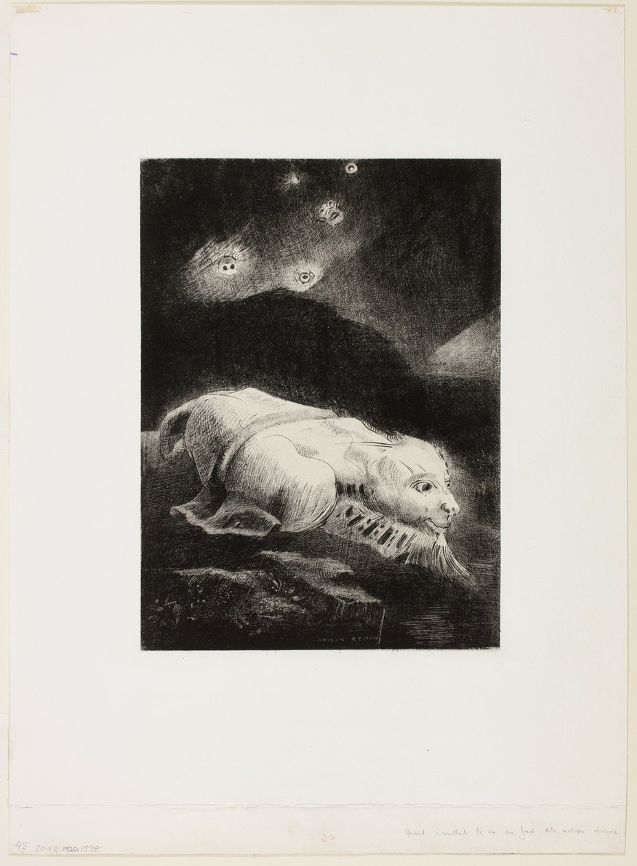Als das Leben in den Tiefen der dunklen Materie erwachte, Platte 1 von 8 aus "Les Origines" von Odilon Redon