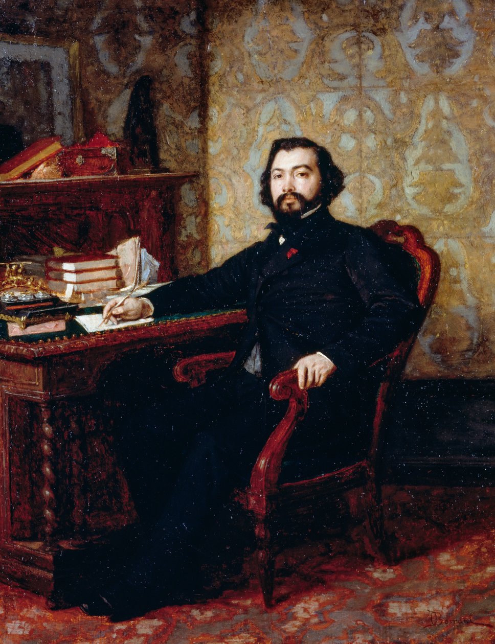 Porträt des Anwalts Aristide Minelli, von Odoardo Borrani (1833-1905), Öl auf Holz, 40,5x32,5 cm von Odoardo Borrani