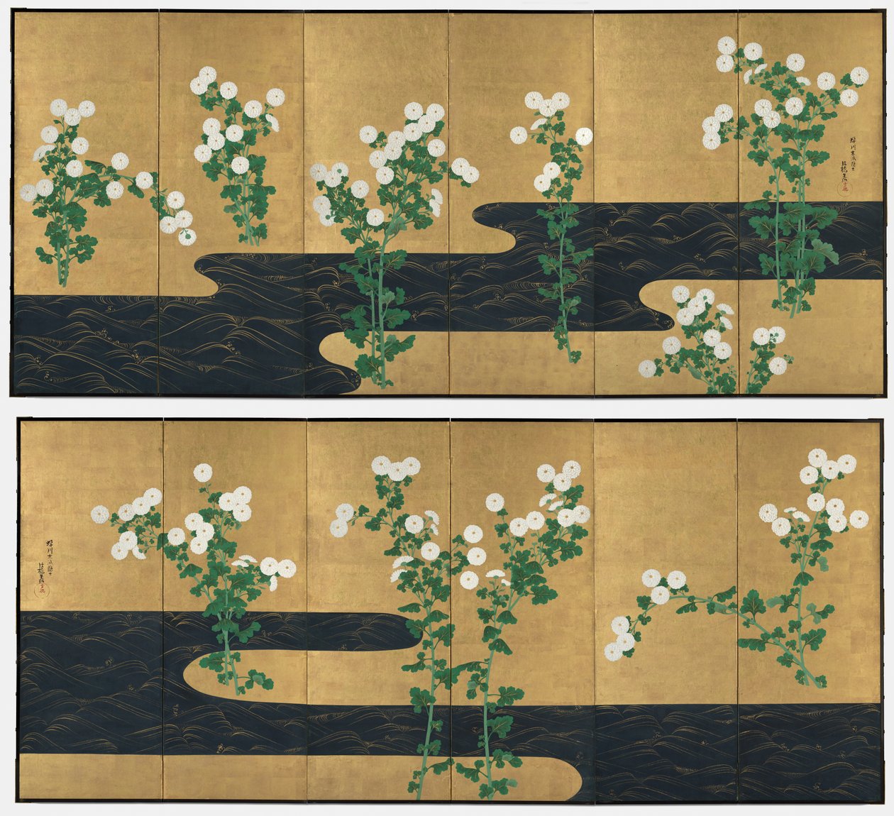 Chrysanthemen an einem Bach von Ogata Korin