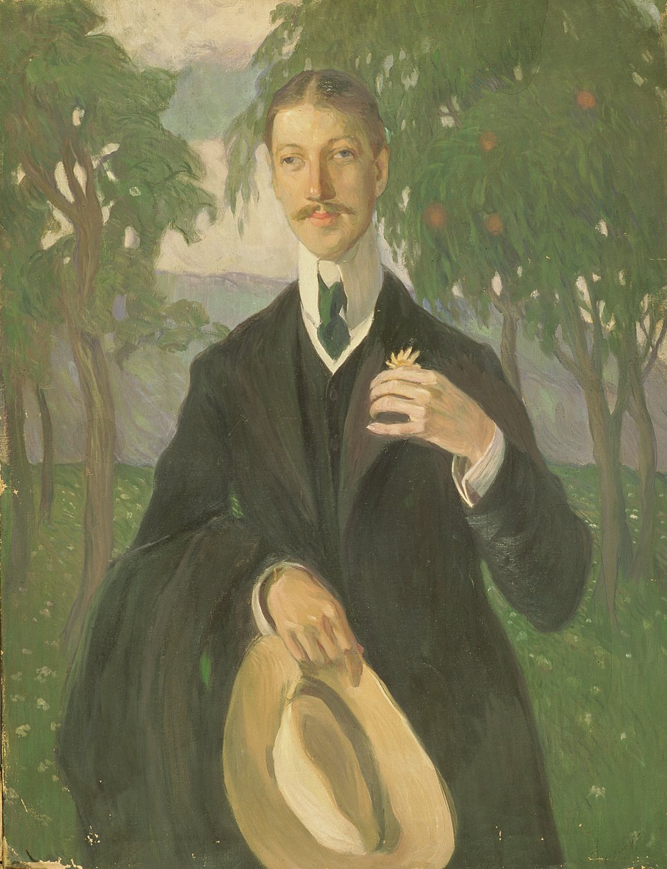 Porträt von Nikolay Gumilyev (1886-1921) 1909 von Olga Lyudvigovna Della Vos Kardovskaya