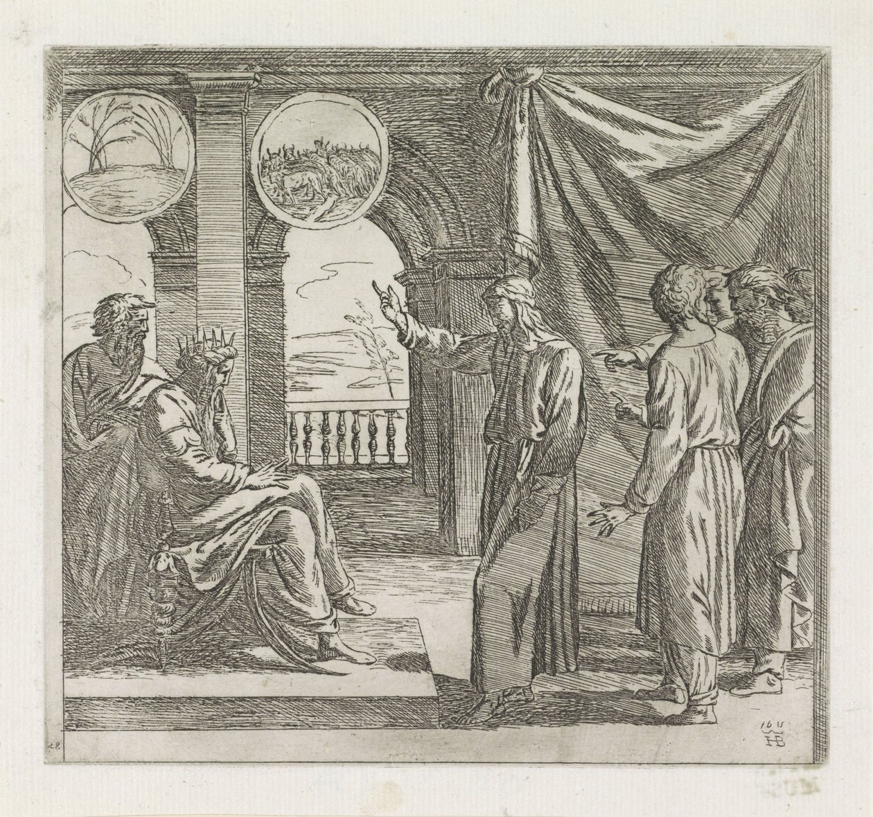 Joseph erklärt die Träume des Pharao (Schilderungen in der Loggia von Raffael) von Orazio Borgianni