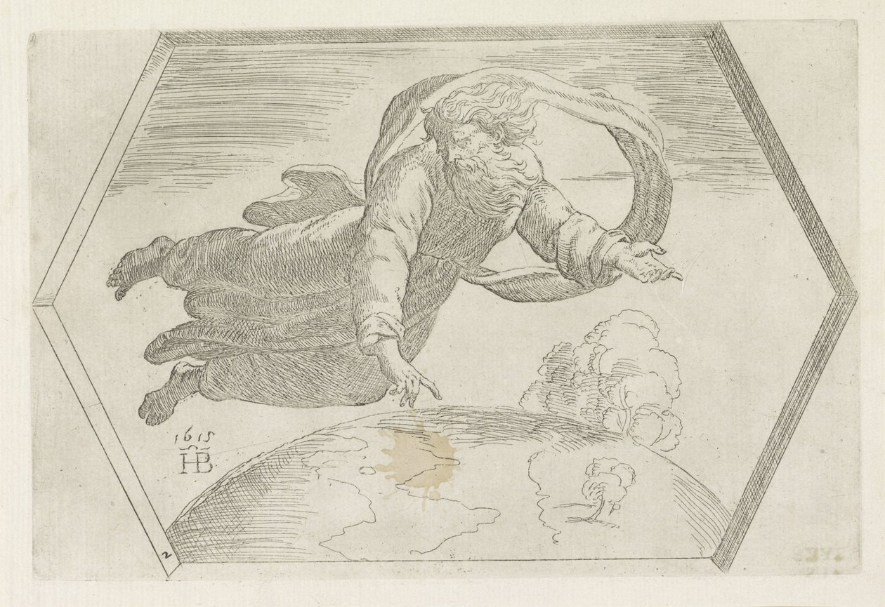 Schöpfung von Himmel und Erde Schilderungen in der Loggia von Raffael (Serientitel) von Orazio Borgianni