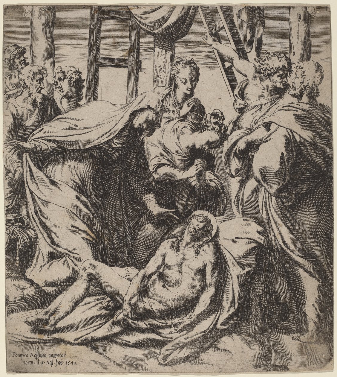 Die Kreuzabnahme von Orazio de Santis after Pompeo Cesura