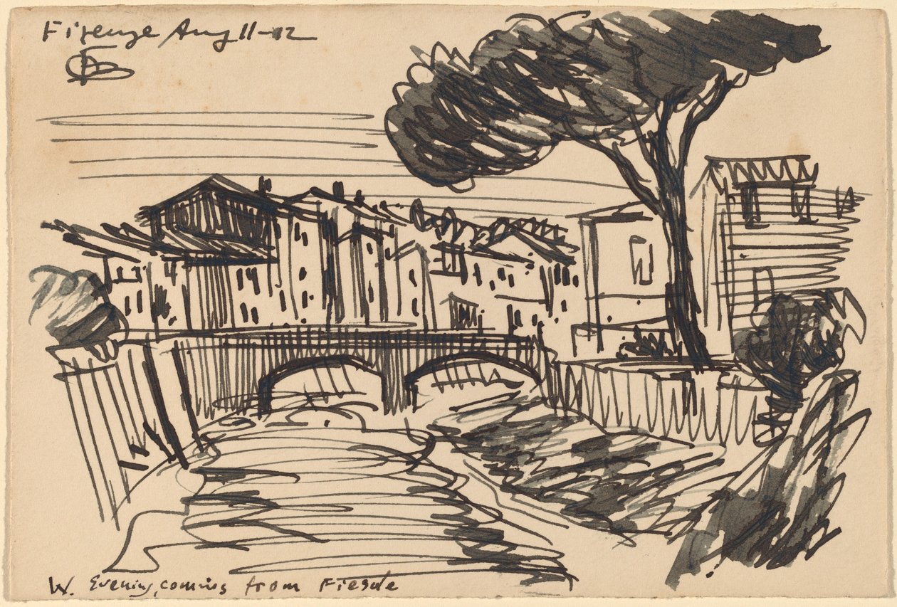 Der Arno am Abend, Florenz von Oscar F. Bluemner